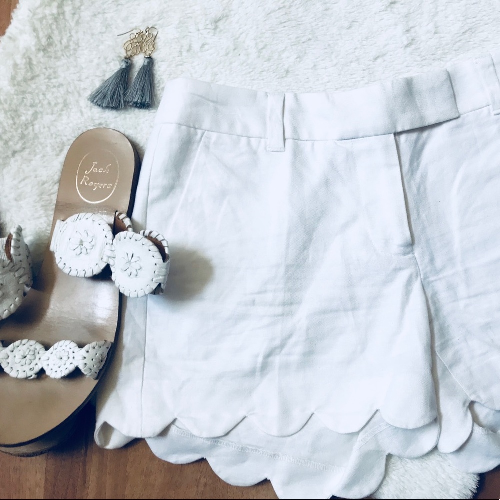 J. Crew Mercantile Scalloped Shorts